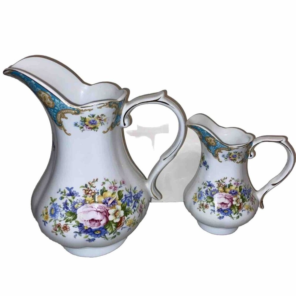 Pitcher Antique  reflections by j godinger & co. tea pot & creamer  VTG